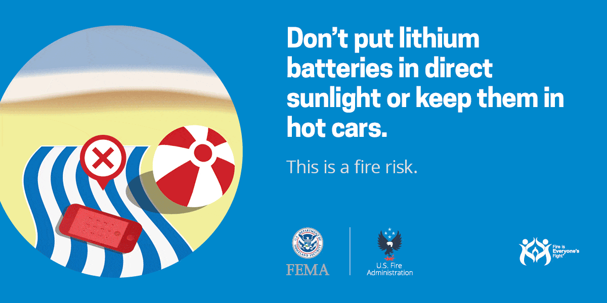 Stop using lithium-ion batteries if you notice an odor, change in color, too much heat, change in shape, leaking or odd noises, USFA